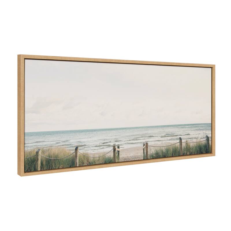 Kate and Laurel Sylvie Pale Sky Framed Canvas by Emiko and Mark Franzen of F2Images - 18x40 - Brown