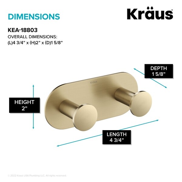 Kraus Elie 188 Single Hook – Wandhaken Aus Massivem Messing, Matt Schwarz, Für Handtücher & Mehr