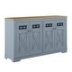 preview thumbnail 21 of 22, 57.4" Farmhouse Storage Sideboard Buffet Cabinet with 4 Glass Doors and Adjustable Shelves