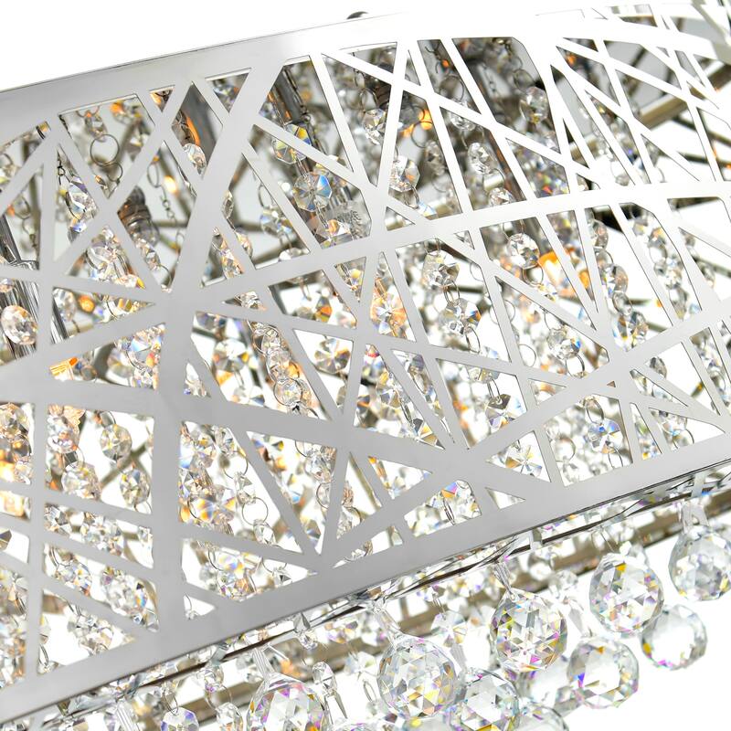 Eternity 8 Light Drum Shade Chandelier With Chrome Finish - Stainless Steel