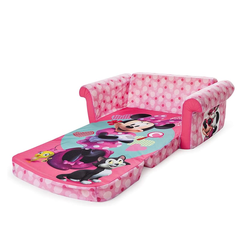 Marshmallow Furniture Kids 2-in-1 Flip Open Foam Compress Sofa Bed, Mickey Mouse