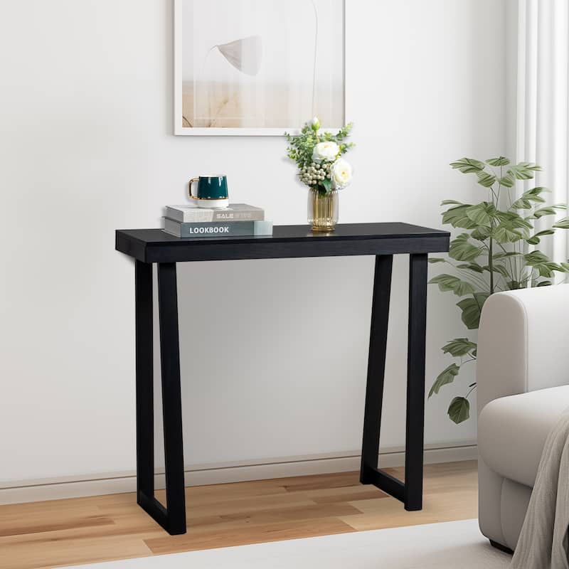 Narrow Solid Pine Wood Entryway Console Table for Small Space Living Room Furniture Decor
