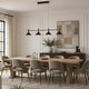 preview thumbnail 3 of 12, Modern Linear 4-Light 38.5" L Black Gold Bowl-shaped LED Chandelier Industrial Metal Kitchen Island Lights for Dining Room