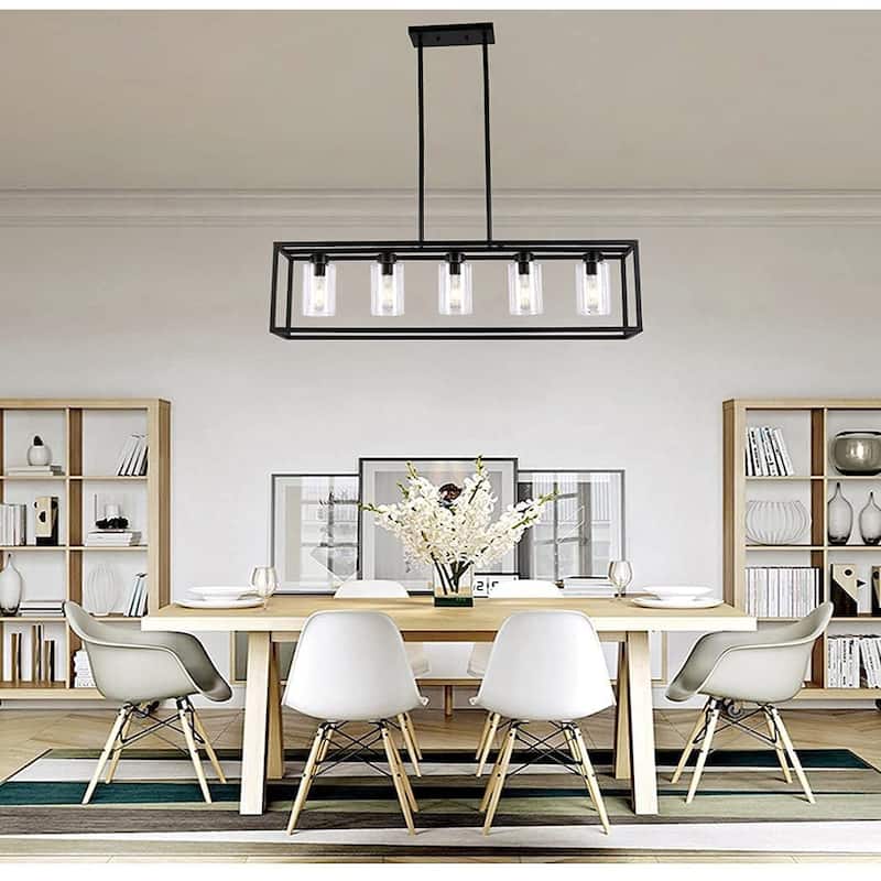 Luxury Industrial Chic Island/Linear Chandelier with Modern Farmhouse Style