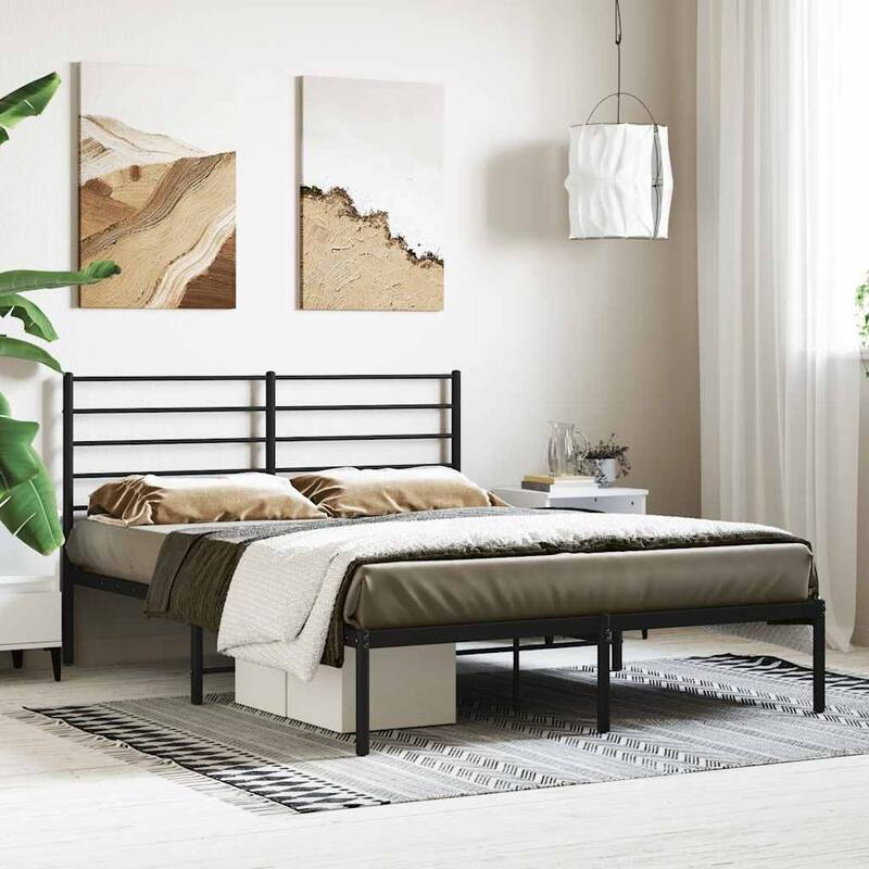 vidaXL Bed Frame Platform Bed Frame with Back Support for Bedroom Furniture