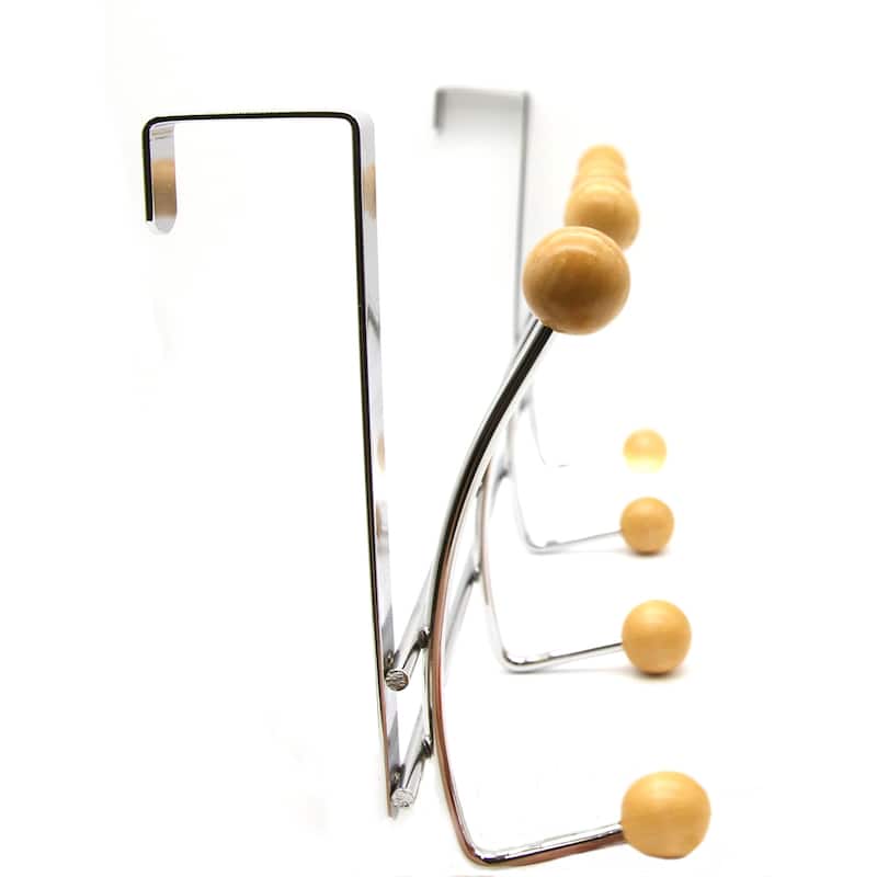 Over The Door Hook Rack with 8 Ball Ends - 15 L x 4 W x 7.5 H