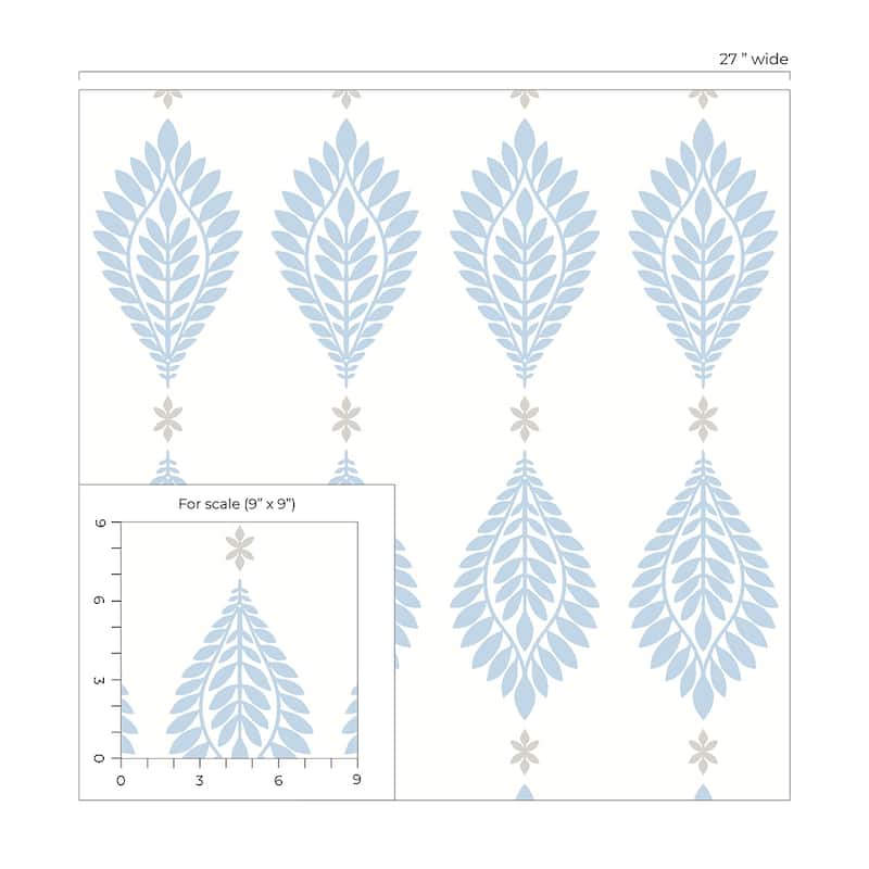 Luxe Haven Palm Frond Peel and Stick Wallpaper - 27 in. W x 18 ft. L