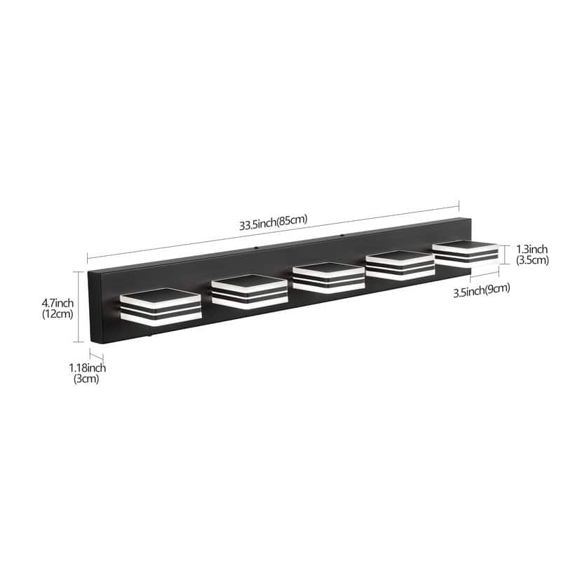 Contemporary LED Vanity Fixture – Dimmable Iron & Acrylic Bathroom Wall Light for Mirror Illumination‌