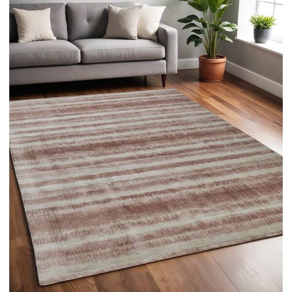 HomeRoots 5' X 8' Tan and Ivory Abstract Hand Woven Area Rug - 5' x 8 ...