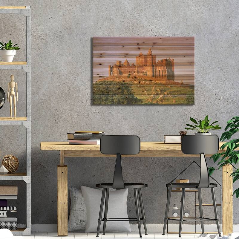 Ireland, County Tipperary. View Of The Rock Of Cashel, A Medieval Fortress. Print On Wood by Jaynes Gallery - Multi-Color