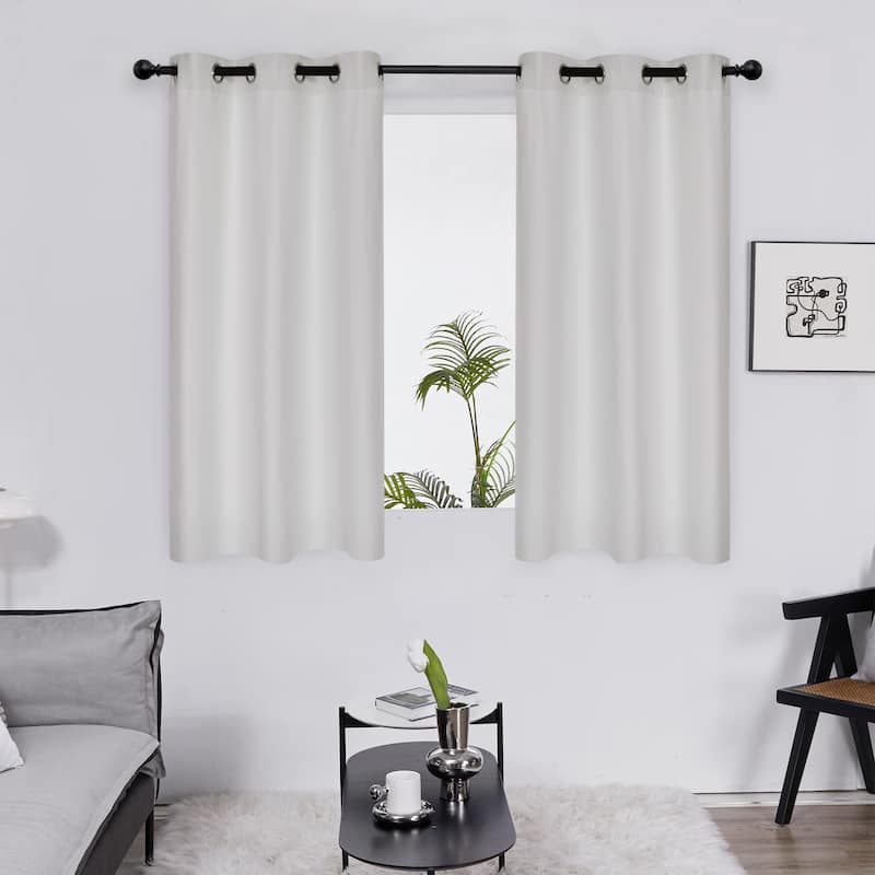 Deconovo Grommet 38 Width Curtain (2 Panel) - 38x54 - Silver Grey