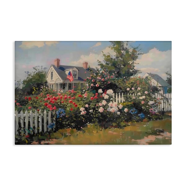 Stupell Patriotic Cottage Garden Canvas Wall Art Design By Arlington ...
