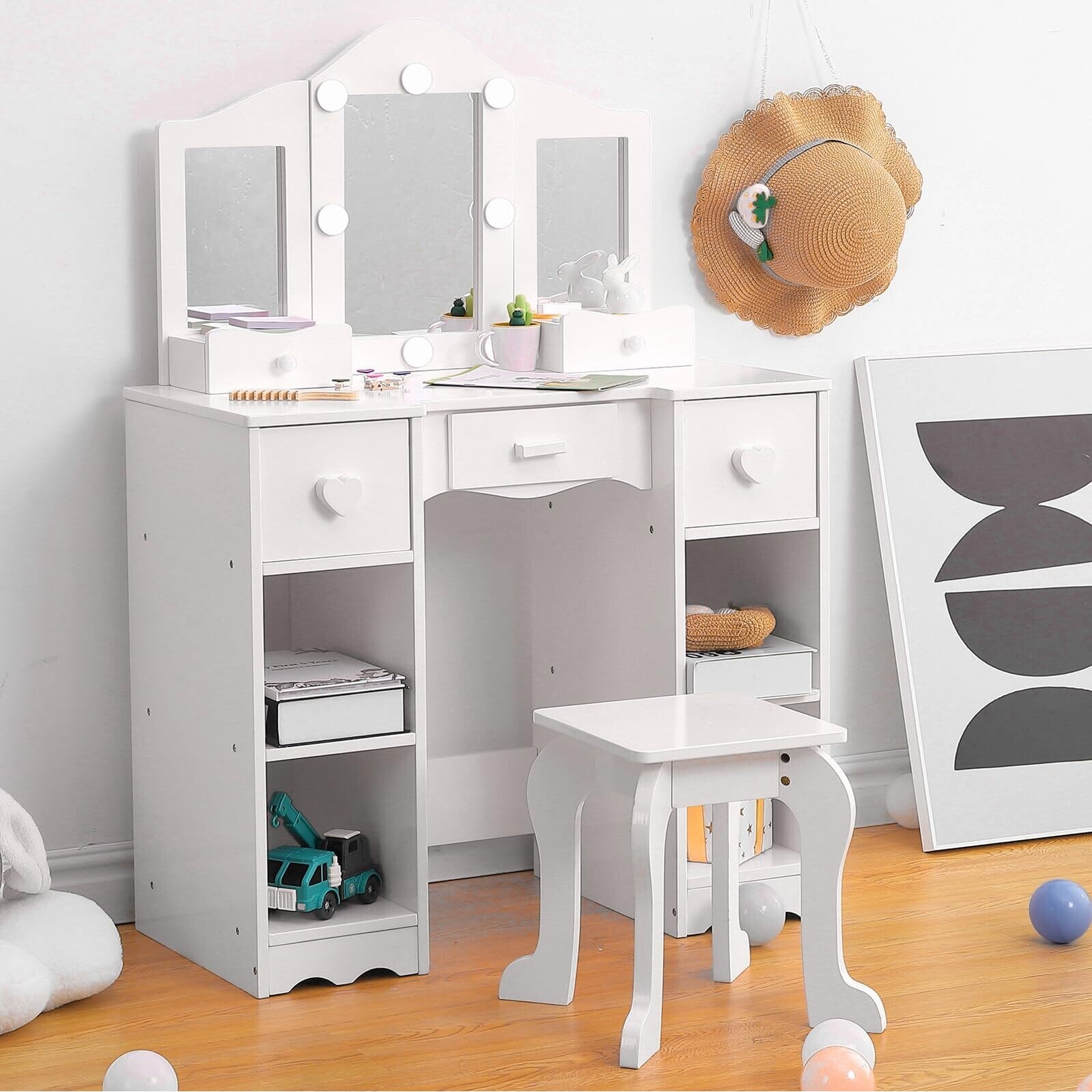 Deluxe 2 piece vanity set with mirror best sale