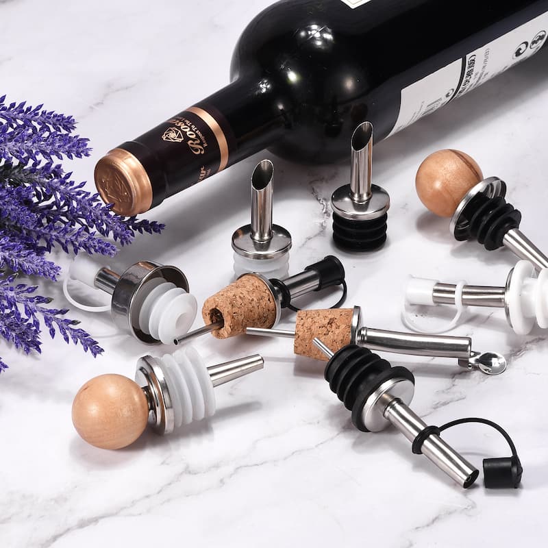 Auto Flip Olive Oil Spout, for Pours Liquid, Olive Oil, Wine, Vinegar - Silver