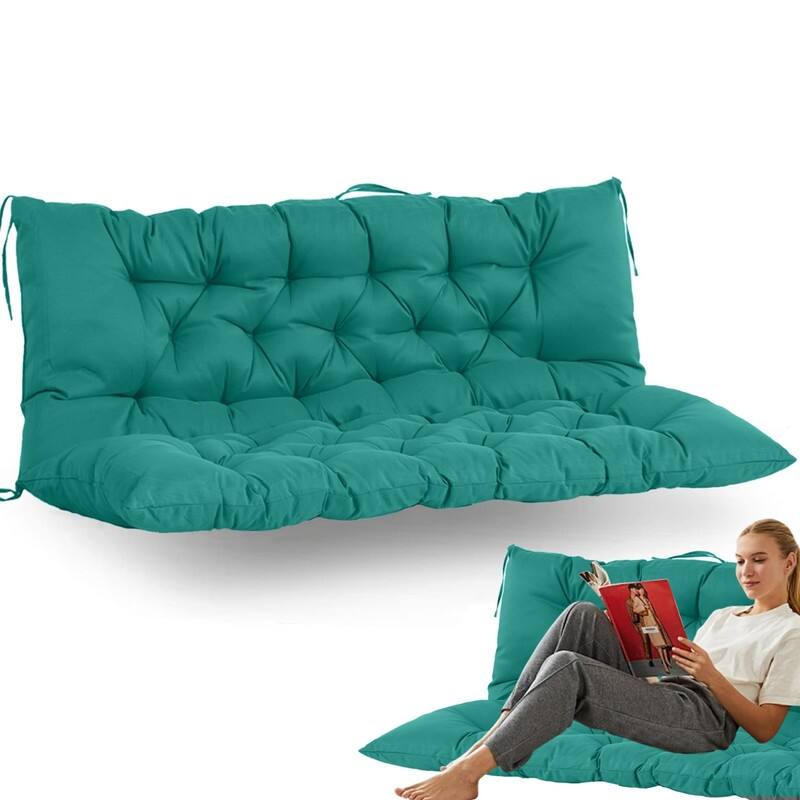 Swing Replacement Cushion, Outdoor Bench Cushions with Backrest Thicken 4", Patio Furniture Garden Porch Loveseat Glider Pad