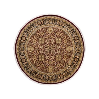 Hand Knotted Traditional Oriental Wool Area Rug - 7' 1" x 7' 1"