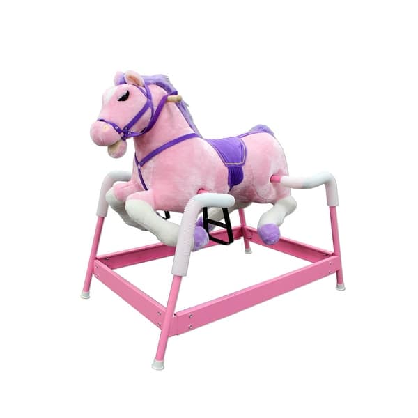 slide 2 of 3, Ponyland Spring Horse with Sound - Pink