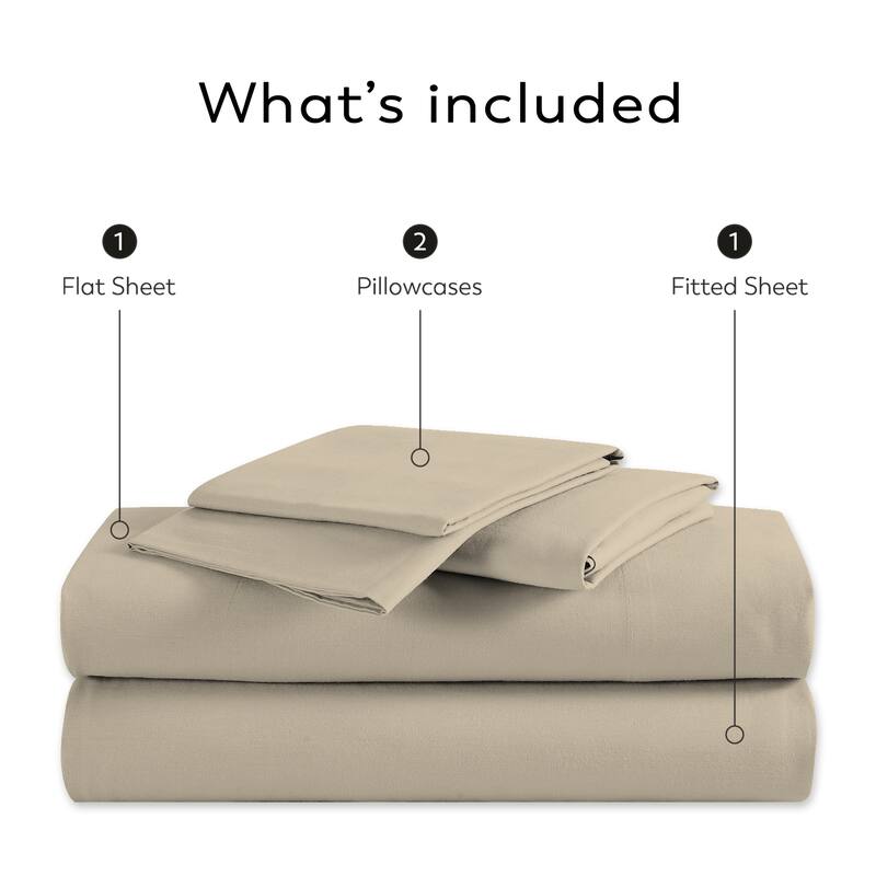 Color Sense 100% Cotton 300TC Ultra-Soft & Silky Wrinkle-Resistant Sheet Set