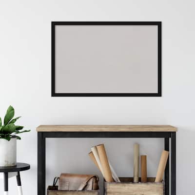 Avon Black Narrow Framed Grey Corkboard Bulletin Board, Organization Board, Pin Board