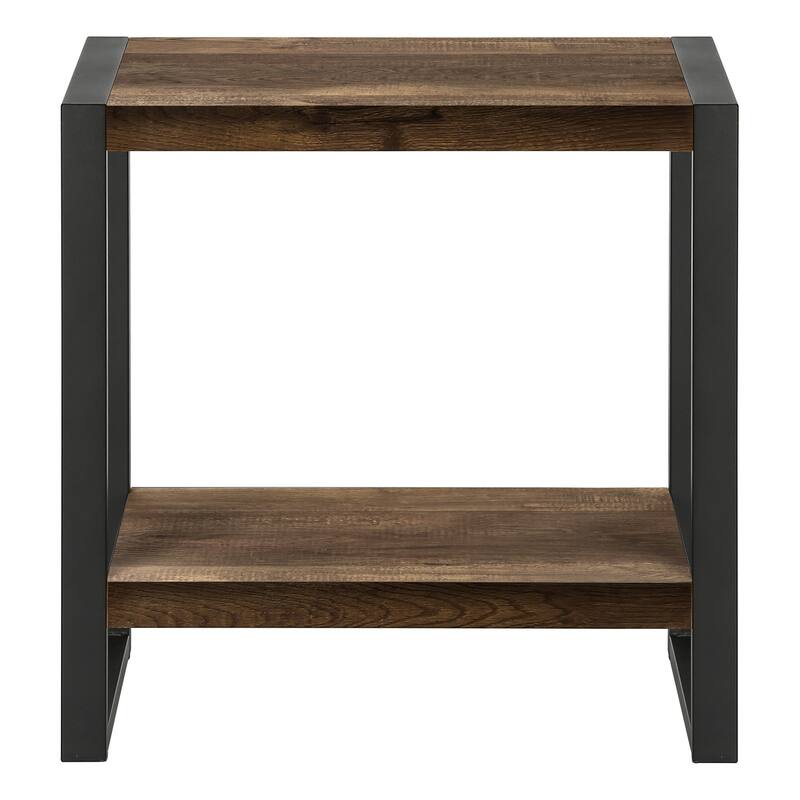 HomeRoots 24" Black And Brown End Table With Shelf - 23.75' X '23.75' X '12
