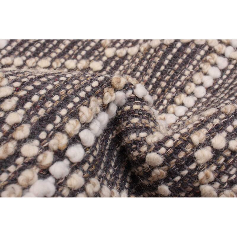 ECARPETGALLERY Braid weave Sienna Grey Wool Rug - 4'0 x 6'0