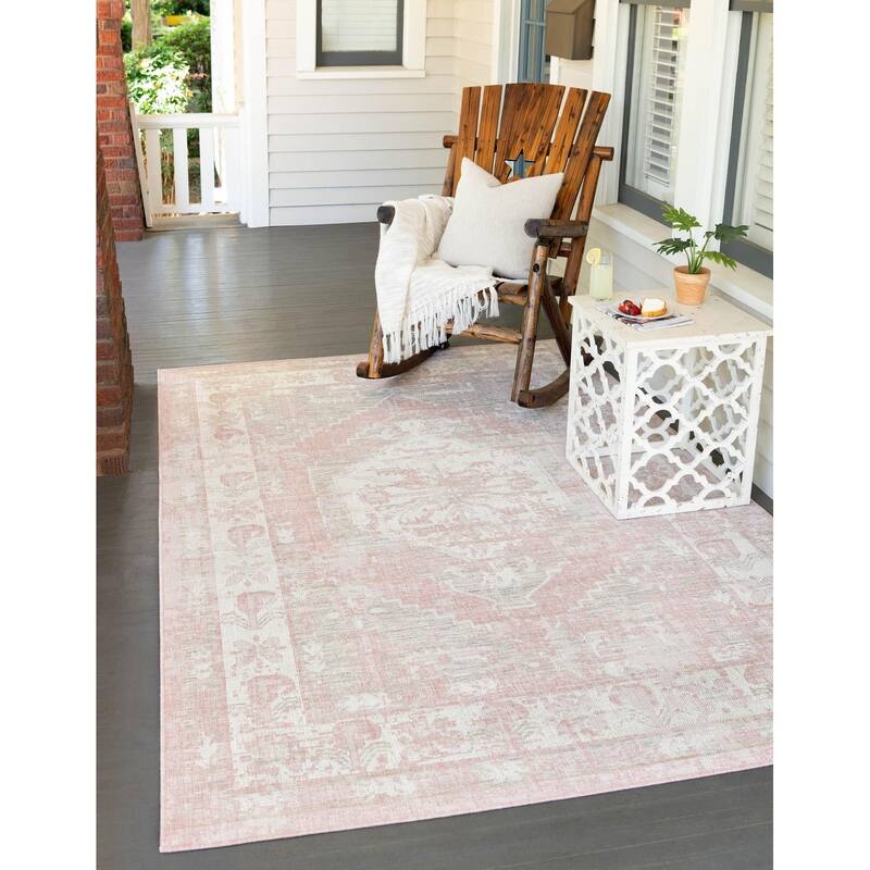 Outdoor Nirie Collection Area Rug - Pink - 10'x14'