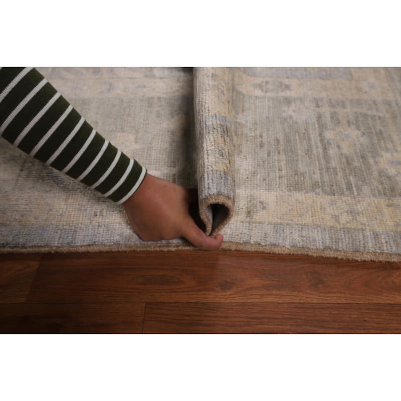 Blues Oushak Turkish Area Rug Handmade Wool Carpet - 8'0"x 9'10"