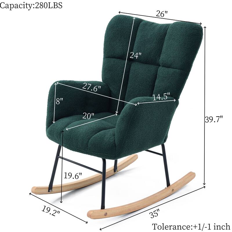 Rocking Chair with Padded Seat & High Back