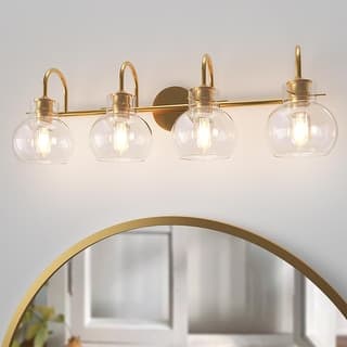Modern Gold Vanity Light with Clear Glass Shades(2/3/4 Lights)