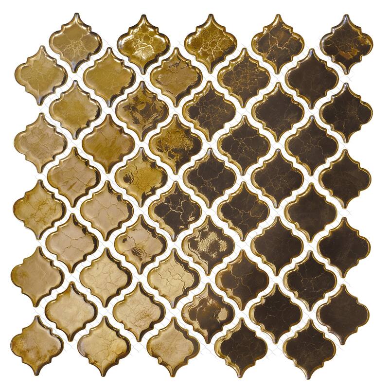 Merola Tile Hudson Tangier Gold 12-3/8" x 12-3/8" Porcelain Mosaic Floor and Wall Tile