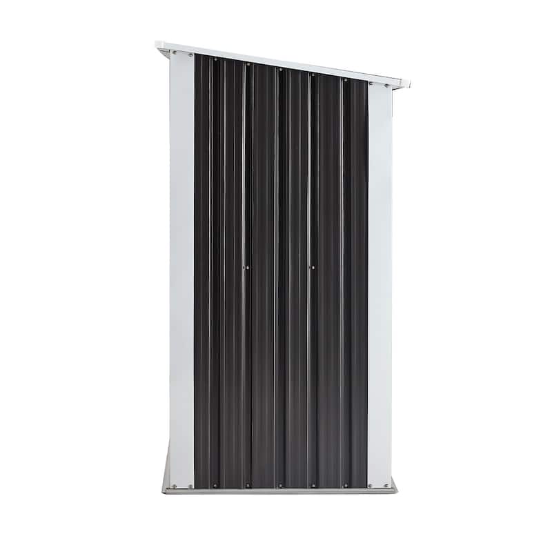 Galvanized Steel Outdoor Firewood Rack Log Holder Storage Shed w/Roof