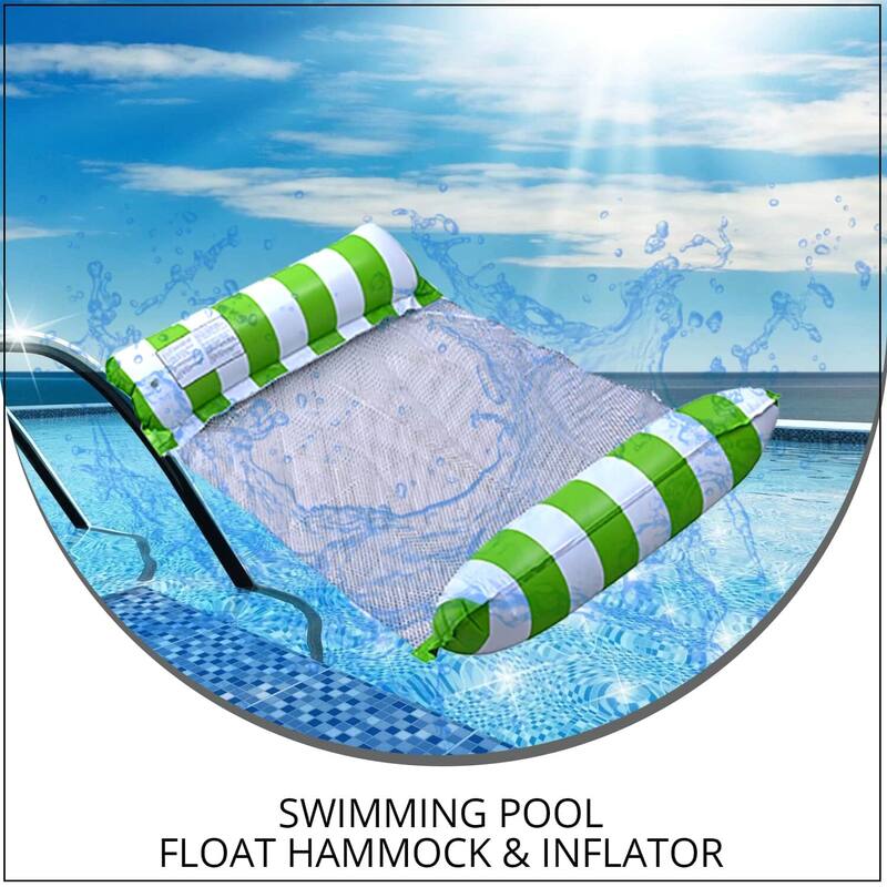Swimming Pool Float Hammock Inflator Foldable Multi Purpose Mothers