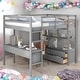 preview thumbnail 1 of 10, Full Loft Bed with Desk and Storage Grey