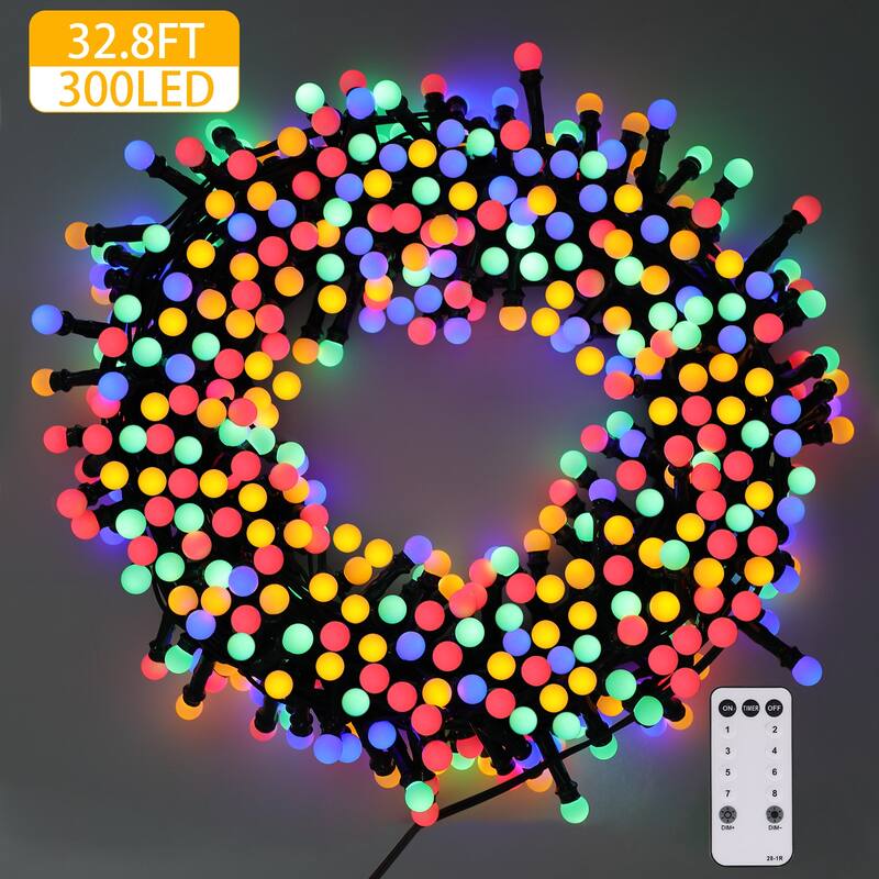 32.8/65.6FT Outdoor LED Pulg In 300/550-Bulb Mini String Lights