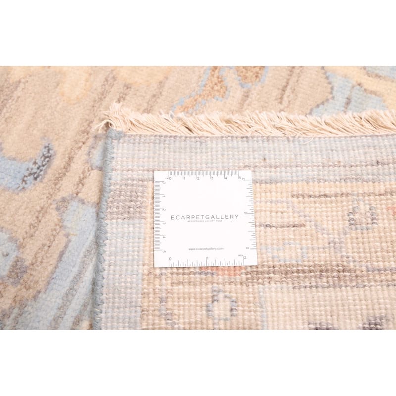 ECARPETGALLERY Hand-knotted Modern Oushak Light Blue Wool Rug - 9'0 x 11'10