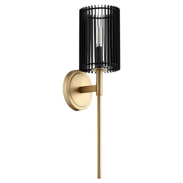 slide 2 of 2, Quorum International Finura 21" Tall Wall Sconce Aged Brass