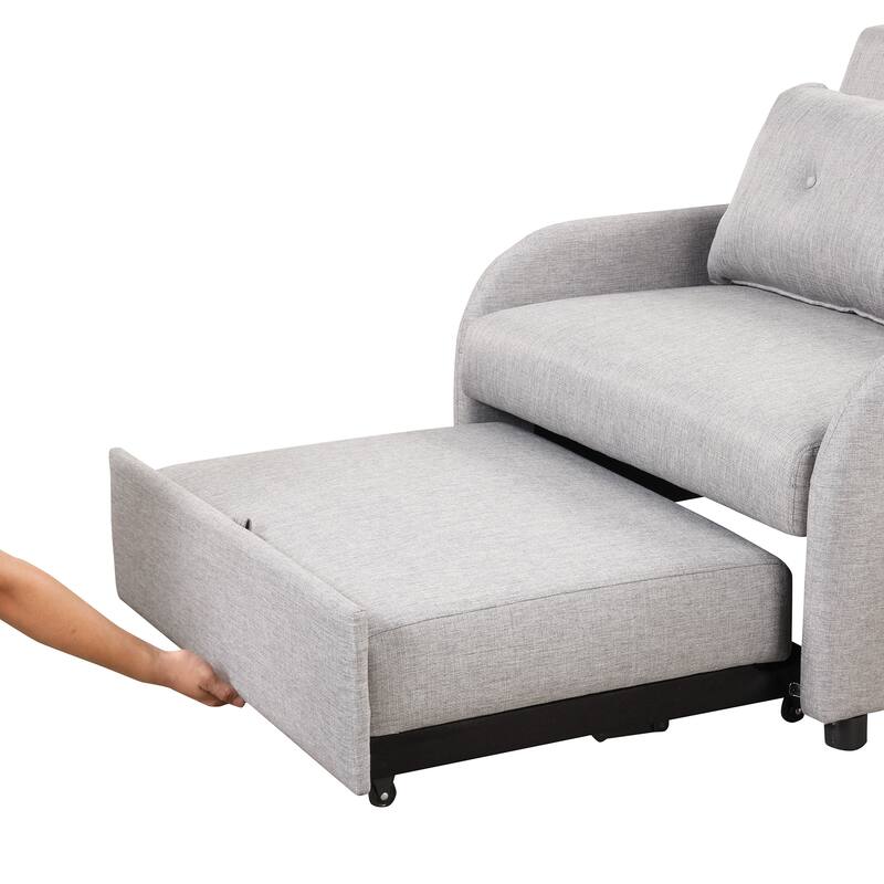 Roomfitters 3-in-1 Pull-Out Sofa Sleeper with 2-Wing Table USB Charging Port for Living Room Recreation Room