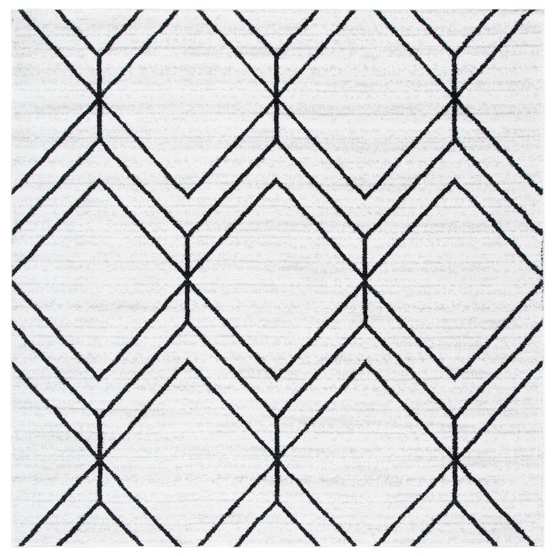 SAFAVIEH Adirondack Juvelina Modern Geometric Rug - 6' Square - Ivory/Black