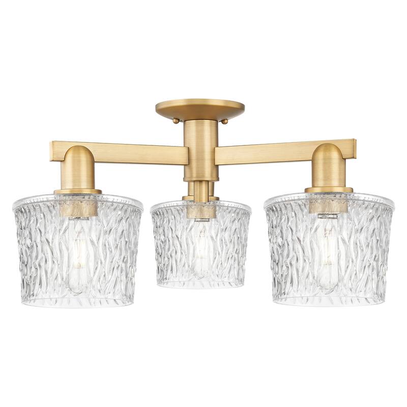 Innovations Lighting Endless Possibilities Arcadia - Niagara - 3 Light 24" Semi-Flush Mount - Brushed Brass