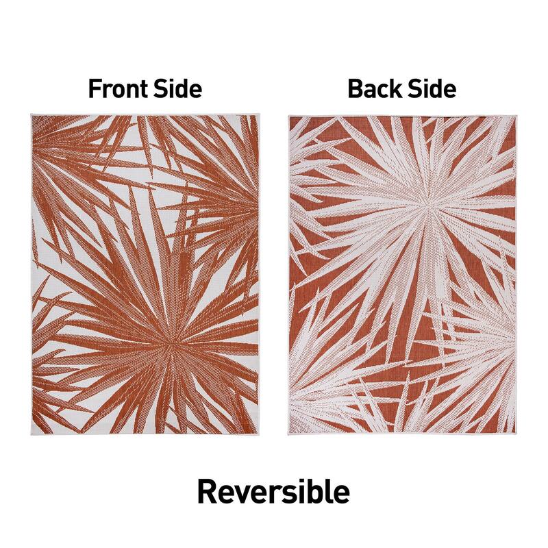 World Rug Gallery Tropical Nature Inspired Indoor/Outdoor Area Rug