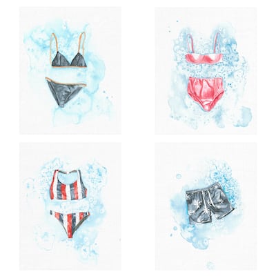Pool Time 1-4 by Natasha Marie Canvas Art Prints