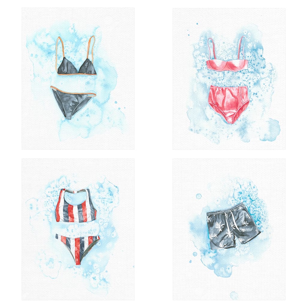 Pool Time 1-4 by Natasha Marie Canvas Art Prints