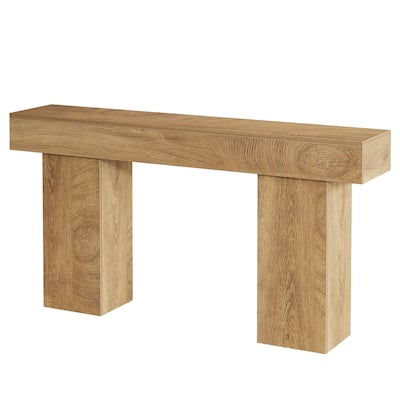 63" Industrial Wooden Console Sofa Table for Entryway Living Room