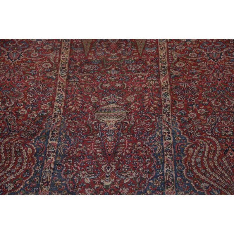 Pre-1900 Antique Kerman Lavar Persian Large Rug Handmade Wool Carpet - 11'9" x 18'4"