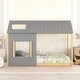 preview thumbnail 19 of 18, Twin Size House Bed with Roof and Window