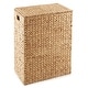 preview thumbnail 7 of 22, Large Laundry Hamper Basket w Lid and Liner Water Hyacinth