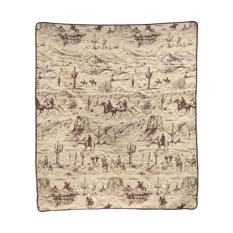 Donna Sharp Cowboy Cotton Throw Blanket - Beige/Brown - Throw
