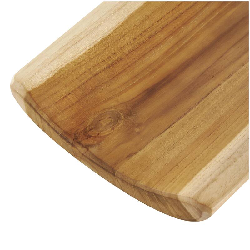 Teak Wood Handmade Minimalistic Curved Living Room Decor Tray - Set of 3 Brown - Roche River Decor