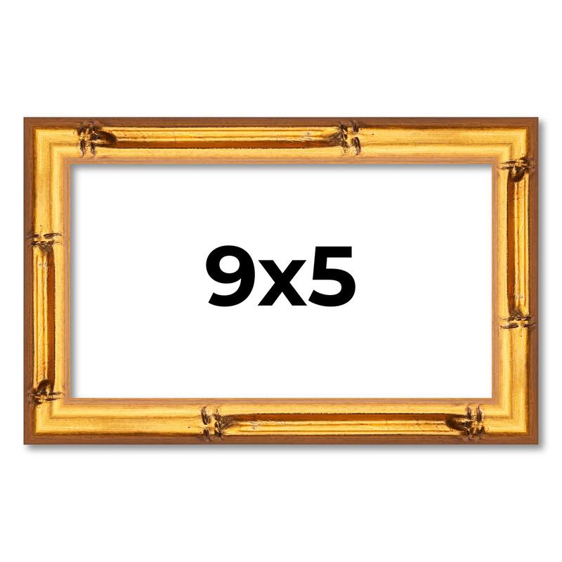 9x5 Frame Gold Bamboo Picture Frame Modern Photo Frame Includes UV Acrylic Shatter Guard Front Acid Free Foam Backing Board