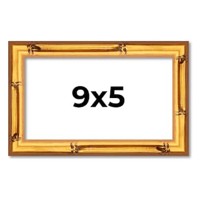 9x5 Frame Gold Bamboo Picture Frame Modern Photo Frame Includes UV Acrylic Shatter Guard Front Acid Free Foam Backing Board
